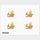 zomer 5 ovale sticker (Vel)