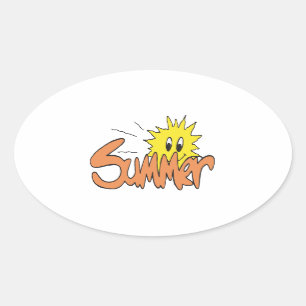 zomer 5 ovale sticker
