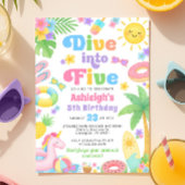 Zomer 5e verjaardag uitnodiging - Duik in vijf