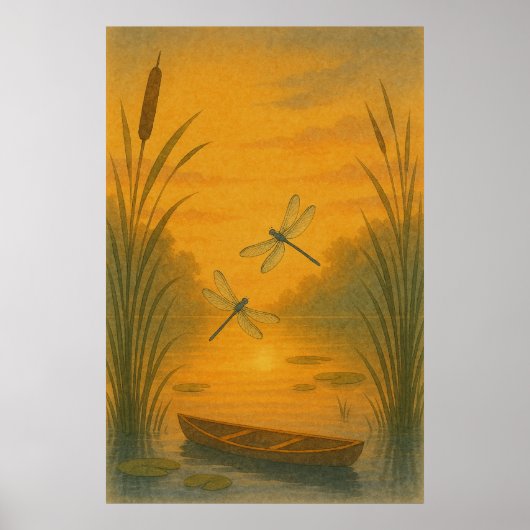 Zomer 6, Dragonfly Dusk, Seizoensgebonden Print (Voorkant)