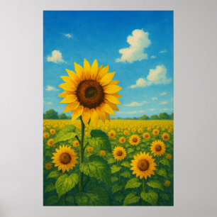 Zomer 7, Zonnebloem Stilte, Seizoensgebonden Print