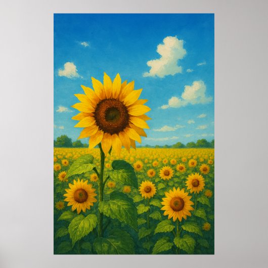 Zomer 7, Zonnebloem Stilte, Seizoensgebonden Print (Voorkant)