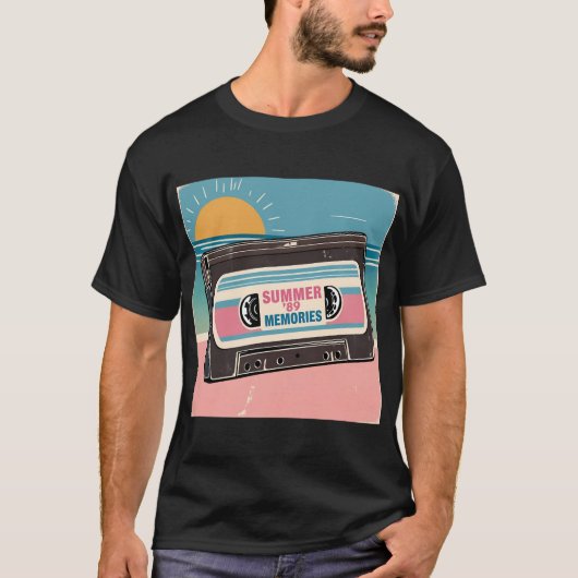 Zomer '89 Cassettebandje T-shirt - Retro Music Gif (Voorkant)
