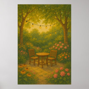 Zomer 9, Achtertuin Licht, Seizoensgebonden Print