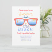 Zomer aan het Strand Uitnodiging (Staand voorkant)