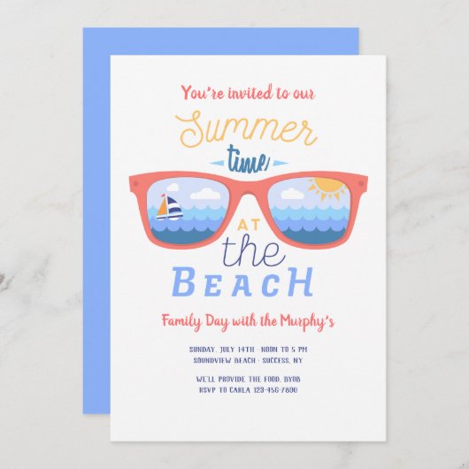 Zomer aan Zee Uitnodiging (Voorkant / Achterkant)