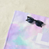 Zomer Aangepaste Naam Pastel Tie Dye  Strandlaken (In situ)