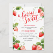 Zomer aardbei baby shower aankondiging (Voorkant)