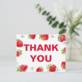 Zomer Aardbei Fruit Leuk Baby shower Briefkaart (Staand voorkant)