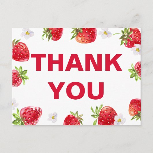 Zomer Aardbei Fruit Leuk Baby shower Briefkaart (Voorkant)