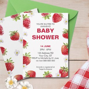Zomer Aardbei Fruit Leuk Baby shower Kaart