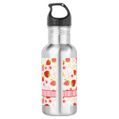 Zomer aardbei fruit patroon met monogram waterfles (Achterkant)