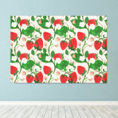 Zomer Aardbei in Roze Canvas Afdruk (Insitu (Houten vloer))
