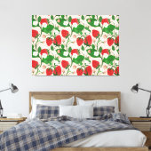 Zomer Aardbei in Roze Canvas Afdruk (Insitu (Slaapkamer))