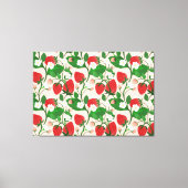 Zomer Aardbei in Roze Canvas Afdruk (Voorkant)