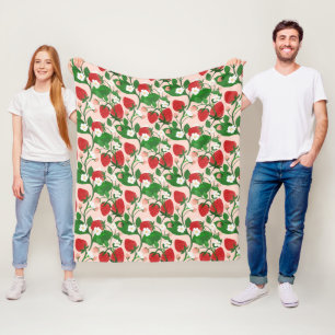 Zomer Aardbei in Roze Fleece Deken