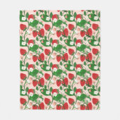 Zomer Aardbei in Roze Fleece Deken (Voorkant)