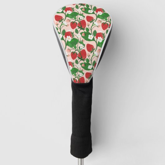 Zomer Aardbei in Roze Golfheadcover (Voorkant)