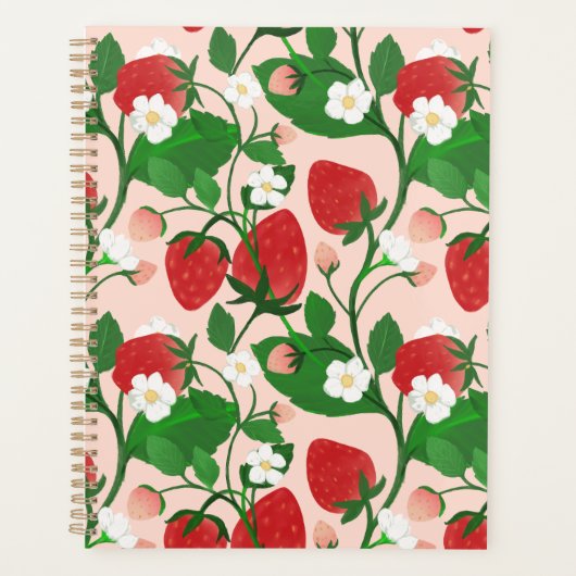 Zomer Aardbei in Roze Planner (Voorkant)