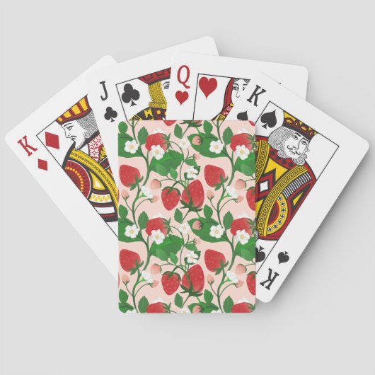 Zomer aardbei in roze pokerkaarten (Achterkant)