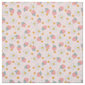 Zomer Aardbei Madeliefje Bloem Stof (Swatch)