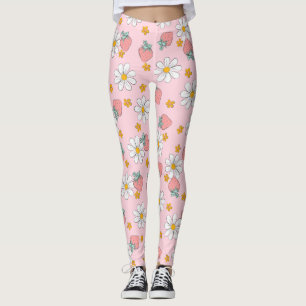 Zomer Aardbei Madeliefje Patroon Leggings