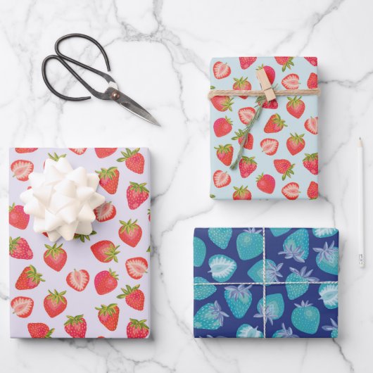 Zomer Aardbei patroon Inpakpapier Vel (Voorkant)
