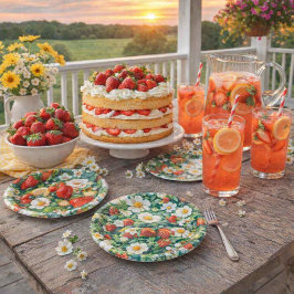 Zomer Aardbei Rood Fruit Papieren Bord