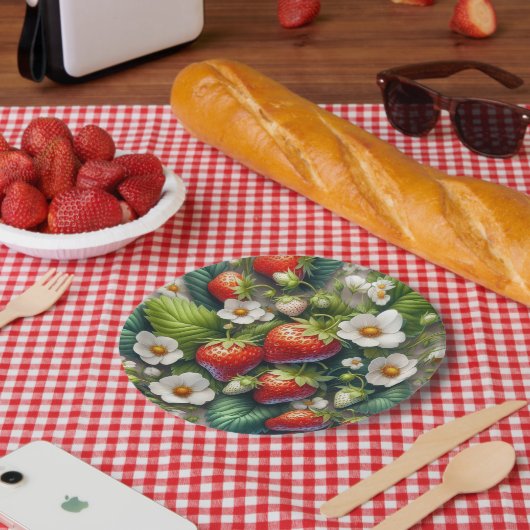 Zomer Aardbei Rood Fruit Papieren Bord (Picknick)