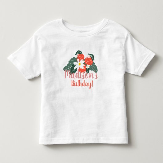 Zomer Aardbei Verjaardagsfeestje Kinder Shirts (Voorkant)