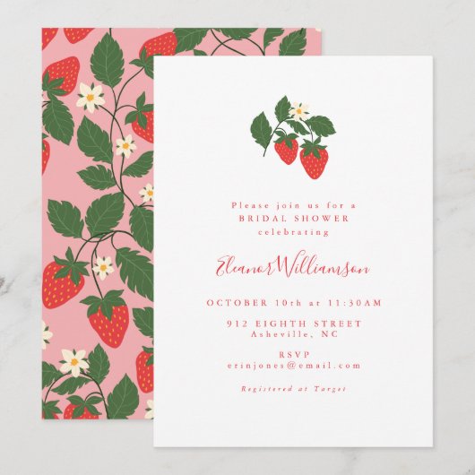 Zomer  aardbeien Boho Vrijgezellenfeest Kaart (Voorkant / Achterkant)