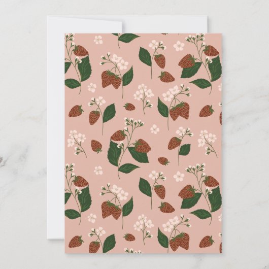 Zomer Aardbeien Bruids Douche Uitnodiging (Achterkant)