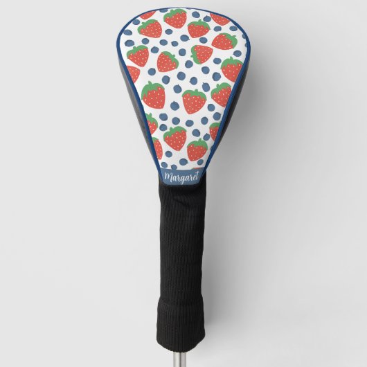 Zomer Aardbeien en Bosbessen Fruit Patroon Golfheadcover (Voorkant)
