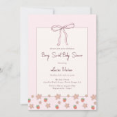 Zomer, Aardbeien, Lint Baby shower Kaart (Voorkant)