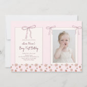 Zomer, aardbeien, lint Foto 1e verjaardag Kaart (Voorkant)