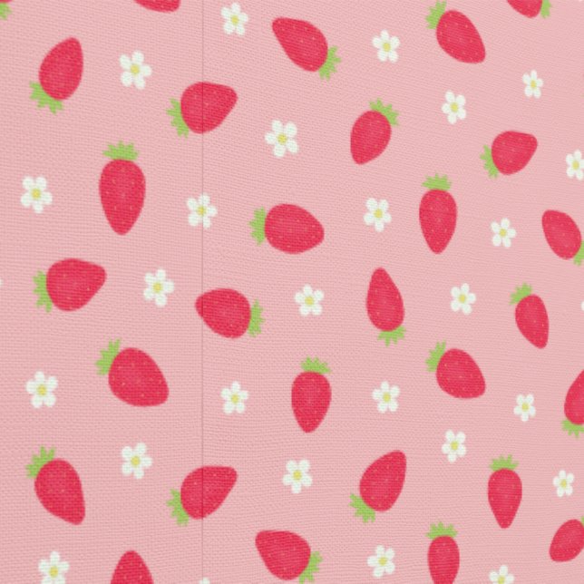 Zomer aardbeien op roze (kleine schaal) behang (Zoom)