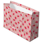 Zomer aardbeien roze groot cadeauzakje (Voorkant Gekanteld)