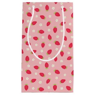 Zomer aardbeien roze klein cadeauzakje