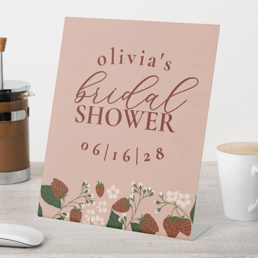 Zomer Aardbeien Vrijgezellenfeest gepersonaliseerd Reclamebord Met Voetstuk (Insitu)