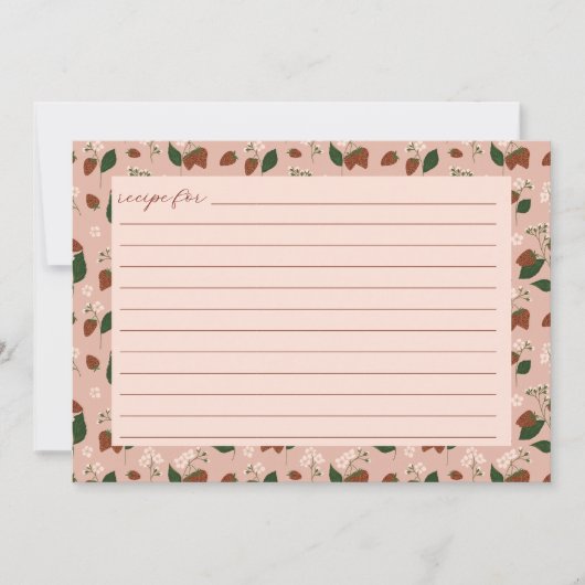 Zomer Aardbeien Vrijgezellenfeest Recept Kaart (Voorkant)