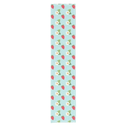 Zomer aardbeienbloem korte tafelloper (Voorkant)