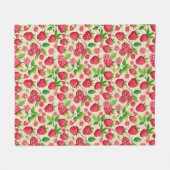Zomer Aardbeientuin Botanisch Fruit Patroon Fleece Deken (Voorkant (Horizontaal))