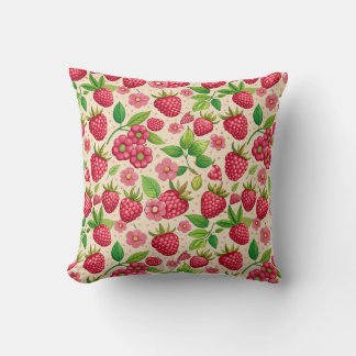 Zomer Aardbeientuin Botanisch Fruit Patroon Kussen