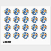 Zomer Abstract Botanisch Ronde Sticker (Vel)