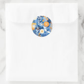 Zomer Abstract Botanisch Ronde Sticker (Tas)