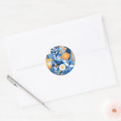 Zomer Abstract Botanisch Ronde Sticker (Envelop)