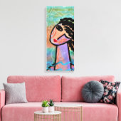 Zomer Abstract digitaal portret van een vrouw Canvas Afdruk (Insitu (Woonkamer))