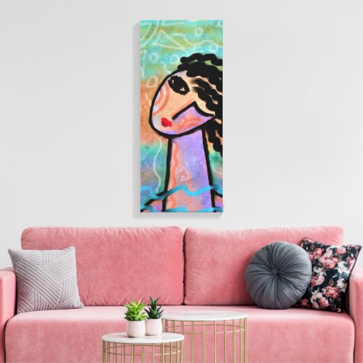 Zomer Abstract digitaal portret van een vrouw Canvas Afdruk (Insitu (Woonkamer))