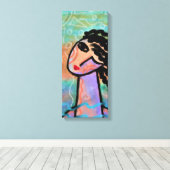 Zomer Abstract digitaal portret van een vrouw Canvas Afdruk (Insitu (Houten vloer))