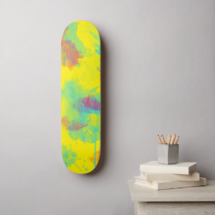 Zomer abstract Kleurrijk leuk Waterverfspetters Skateboard